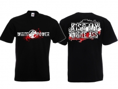 Frauen T-Shirt - Kiss My White Ass - schwarz-weiß-rot Frauen T-Shirt - Kiss My White Ass - schwarz-weiß-rot