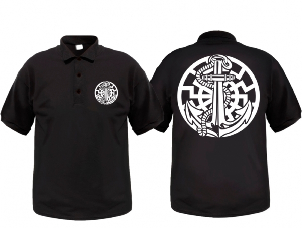 Polo-Shirt - Anker der Freiheit - Schwarz Polo-Shirt - Anker der Freiheit - Schwarz