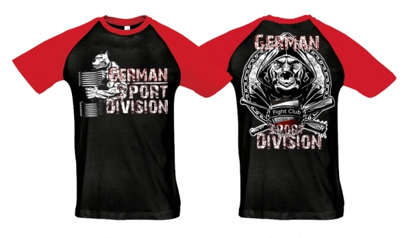 Raglan T-Shirt - German Sport Division - Kämpfer - schwarz/rot Raglan T-Shirt - German Sport Division - Kämpfer - schwarz/rot