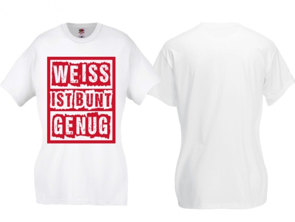 Frauen T-Shirt - Weiss ist bunt genug - weiß/ rot Frauen T-Shirt - Weiss ist bunt genug - weiß/ rot