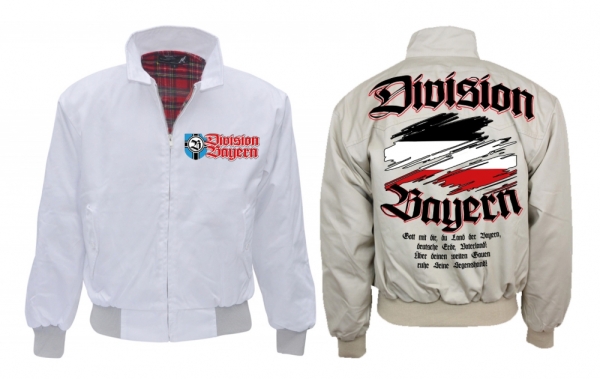 Harrington Jacke - bedruckt - weiß - Division Bayern Harrington Jacke - bedruckt - weiß - Division Bayern