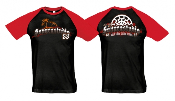 Raglan T-Shirt - Sonnenstudio 88 - Neue Generation - schwarz/rot Raglan T-Shirt - Sonnenstudio 88 - Neue Generation - schwarz/rot