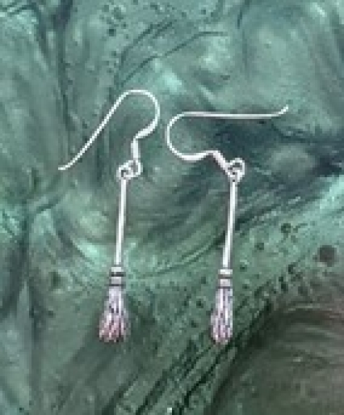 Ohrringe - Hexen Besen - Sterlingsilber - 1 Paar Ohrringe - Hexen Besen - Sterlingsilber - 1 Paar