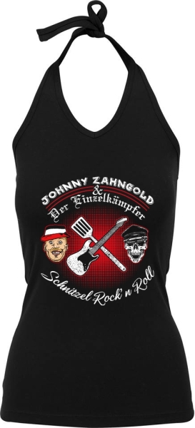 Frauen Neckholder Top - Johnny Zahngold - Schnitzel Rock n Roll Frauen Neckholder Top - Johnny Zahngold - Schnitzel Rock n Roll