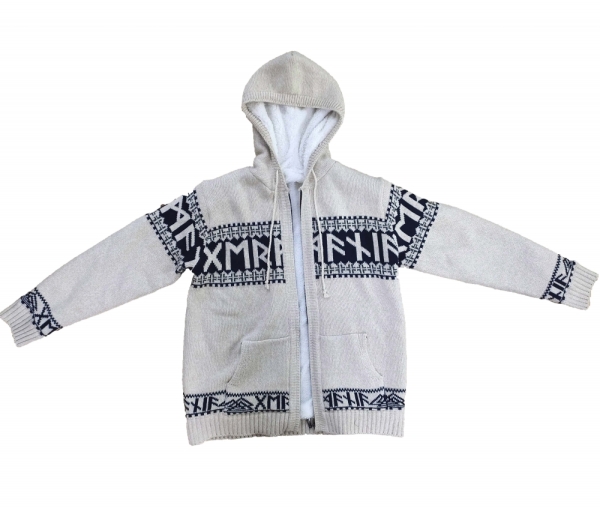 Runenstrickjacke Winter - Germania - weiß-grau +++WSV++ANGEBOT+++