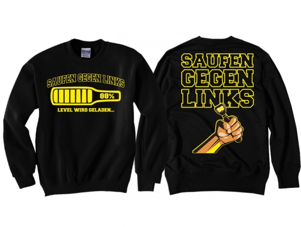 Pullover - Saufen gegen Links - schwarz/gelb Pullover - Saufen gegen Links - schwarz/gelb