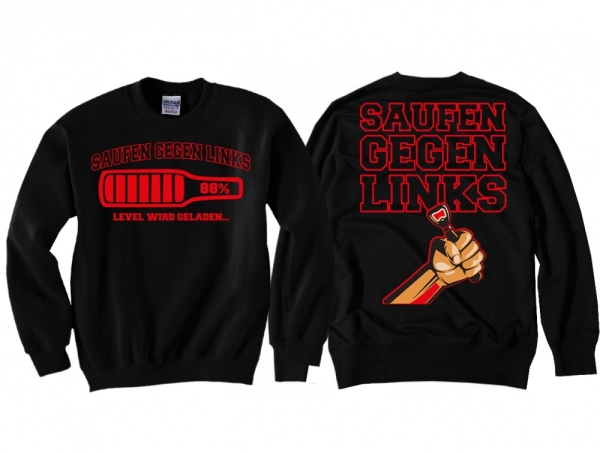 Pullover - Saufen gegen Links - schwarz/rot Pullover - Saufen gegen Links - schwarz/rot