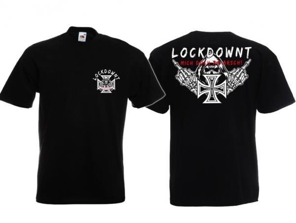 Frauen T-Shirt - Lockdownt mich am Arsch - Motiv 2 Frauen T-Shirt - Lockdownt mich am Arsch - Motiv 2