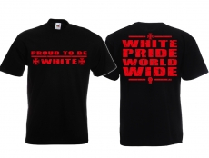 Frauen T-Shirt - Proud to be White - schwarz/rot Frauen T-Shirt - Proud to be White - schwarz/rot