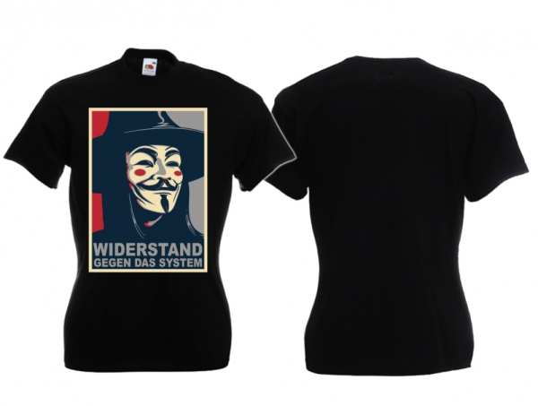 Frauen T-Shirt - Widerstand - Gegen das System - schwarz Frauen T-Shirt - Widerstand - Gegen das System - schwarz