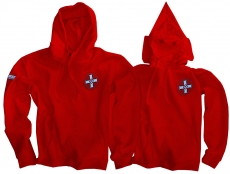 Premium Kapuzenpullover KKK mit Maskefunktion - rot +++RAUSVERKAUF+++