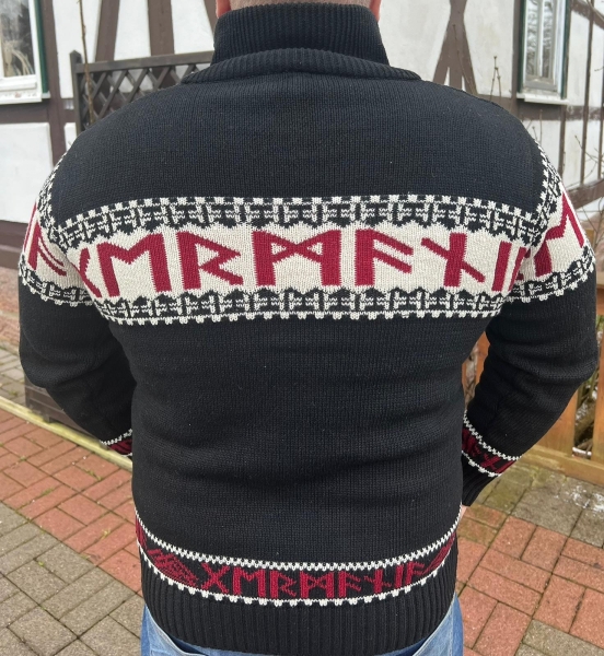 Runenstrickjacke - Germania - schwarz-weiß-rot +++EINZELSTÜCK+++