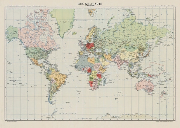 Bildwandkarte - Weltkarte von 1941 - Großdeutsches Reich und Kolonien Bildwandkarte - Weltkarte von 1941 - Großdeutsches Reich und Kolonien