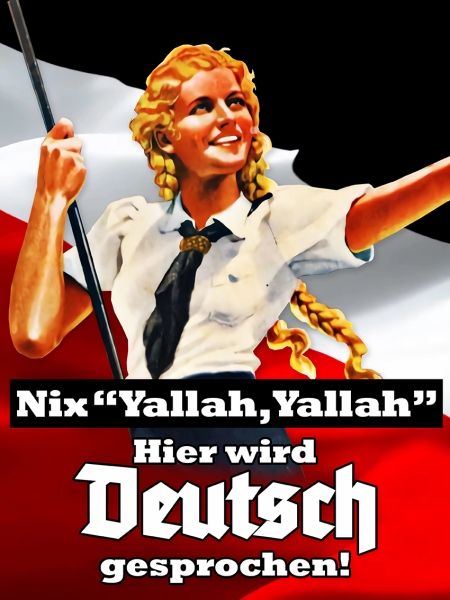 Holzschild - 12x18cm - Nix Yallah,Yallah - Hier wird Deutsch gesprochen Holzschild - 12x18cm - Nix Yallah,Yallah - Hier wird Deutsch gesprochen