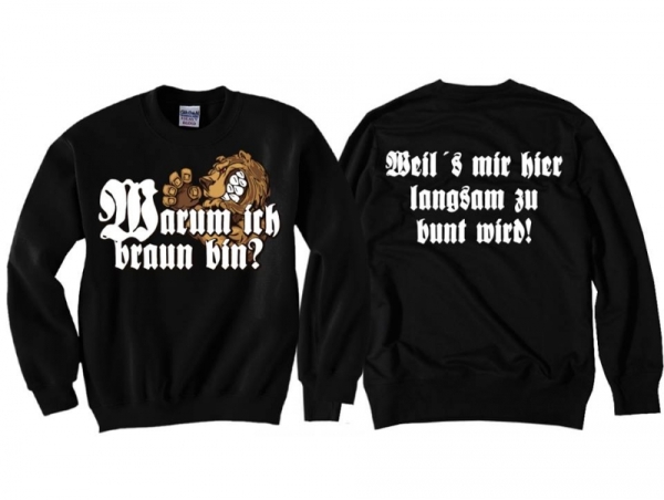 Pullover - Warum ich braun bin? 2 - schwarz Pullover - Warum ich braun bin? 2 - schwarz