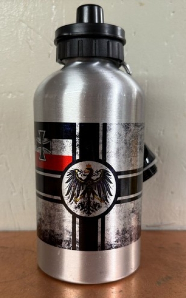 Trinkflasche - Reichskriegsflagge vintage - silber - 80 mm - Aluminium - 600 ml Trinkflasche - Reichskriegsflagge vintage - silber - 80 mm - Aluminium - 600 ml