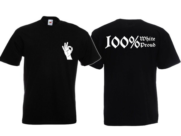 T-Hemd - White Power - Logo - Modern - 100% White/Proud - schwarz