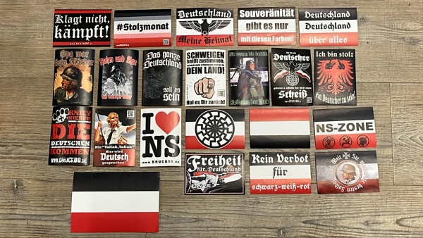 Aktivisten Paket - DEUTSCHLAND - 200 Stück + Fahne Deutschland schwarz-weiß-rot