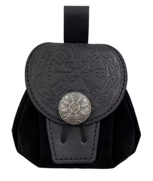 Germanischer Geldbeutel - Vegvisir - schwarz
