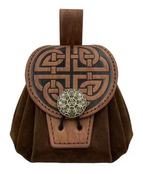 Germanischer Geldbeutel - Wotansknoten - braun