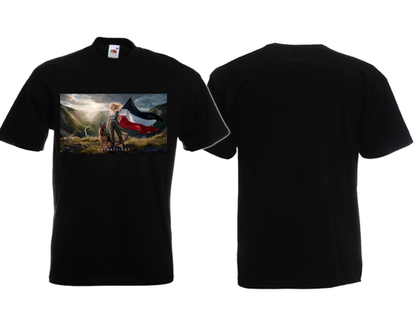 T-Hemd - Heimatliebe - Deutsche Frau mit Schäferhund - schwarz T-Hemd - Heimatliebe - Deutsche Frau mit Schäferhund - schwarz