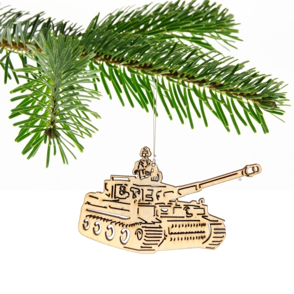 Julfest - Weihnachtsbaumschmuck - Tiger Panzer - 5er Pack