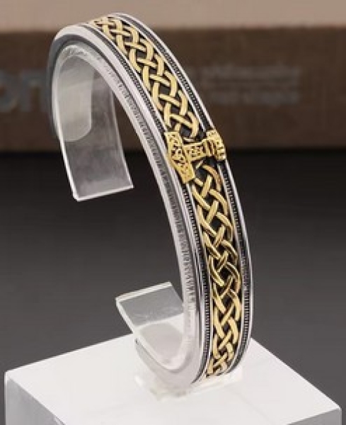 Armspange - Thors Hammer - Stolzer Germane - silber/gold Optik Armspange - Thors Hammer - Stolzer Germane - silber/gold Optik