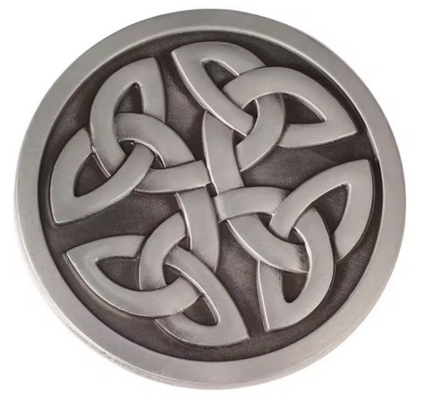 Gürtelschnalle - keltisches Geflecht - silber Optik