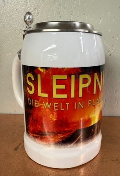 Bierkrug mit Zinndeckel - Sleipnir - Die Welt in Flammen