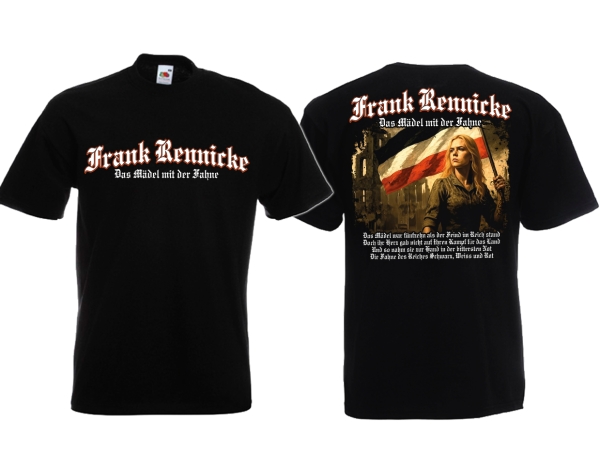 T-Hemd - Frank Rennicke - Das Mädel mit der Fahne - schwarz