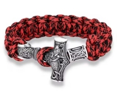 Armband - Paracord - Thorshammer mit Rune - 23cm - rot/schwarz Armband - Paracord - Thorshammer mit Rune - 23cm - rot/schwarz