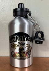 Trinkflasche - Afrikakorps Bar Brattendorf - Motiv 3 - silber - 80 mm - Aluminium - 600 ml