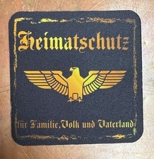 Getränkeuntersetzer - Heimatschutz - für Familie, Volk und Vaterland Getränkeuntersetzer - Heimatschutz - für Familie, Volk und Vaterland