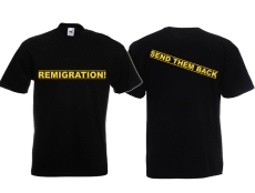 T-Hemd - Remigration - Motiv 2 - schwarz/gelb