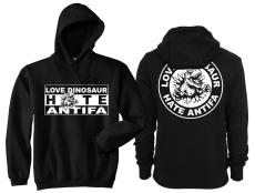 Kapuzenpullover - Love Dinosaur - Hate Antifa