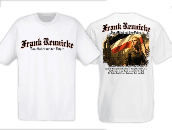 Frauen T-Shirt - Frank Rennicke - Das Mädel mit der Fahne - weiß