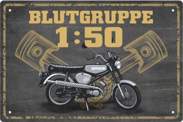 Blechschild - Blutgruppe 1:50 - BS864 (472)