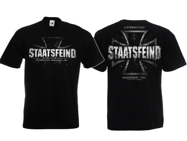 Frauen T-Shirts- Staatsfeind - systemkritisch - unangepasst - frei - schwarz Frauen T-Shirts- Staatsfeind - systemkritisch - unangepasst - frei - schwarz