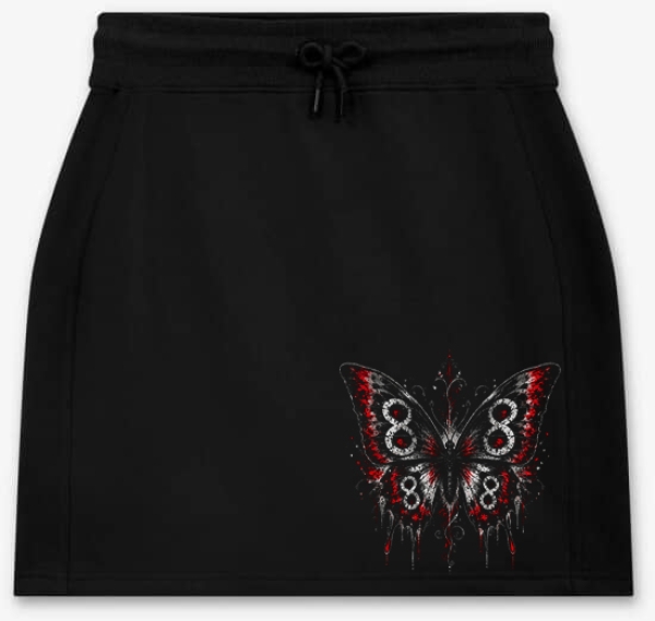 Frauen - Rock - kurz - Schmetterling - schwarz Frauen - Rock - kurz - Schmetterling - schwarz