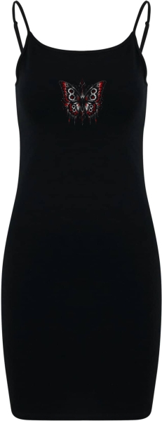 Kleid - Stretch Jersey Slim Dress - Schmetterling - schwarz Kleid - Stretch Jersey Slim Dress - Schmetterling - schwarz