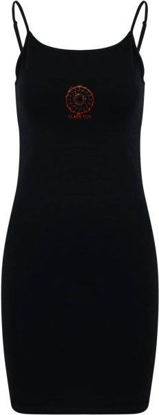 Kleid - Stretch Jersey Slim Dress - Black Sun - Flamme Empor - Motiv 2 - schwarz Kleid - Stretch Jersey Slim Dress - Black Sun - Flamme Empor - Motiv 2 - schwarz