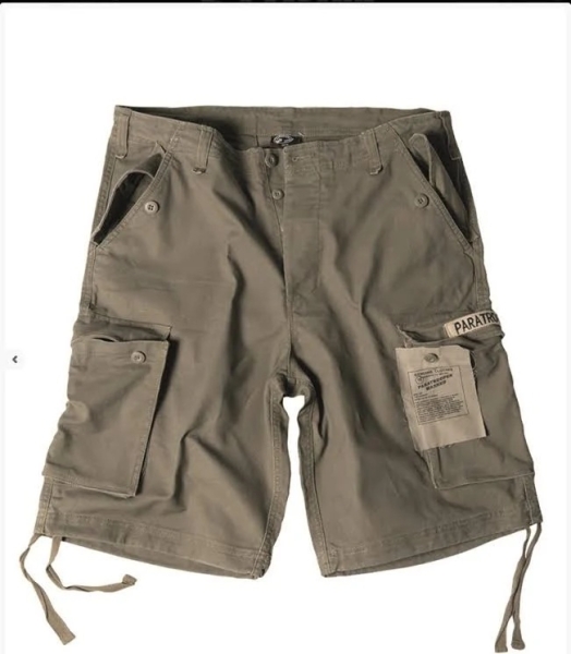 Short - Fallschirmjäger - PREWASH STONE OLIV +++EINZELSTÜCK+++ - 114043001 - Short - Fallschirmjäger - PREWASH STONE OLIV +++EINZELSTÜCK+++ - 114043001 -