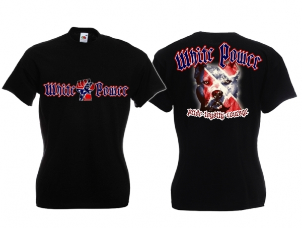 Frauen T-Shirt - White Power - Dog Face - Südstaaten Frauen T-Shirt - White Power - Dog Face - Südstaaten