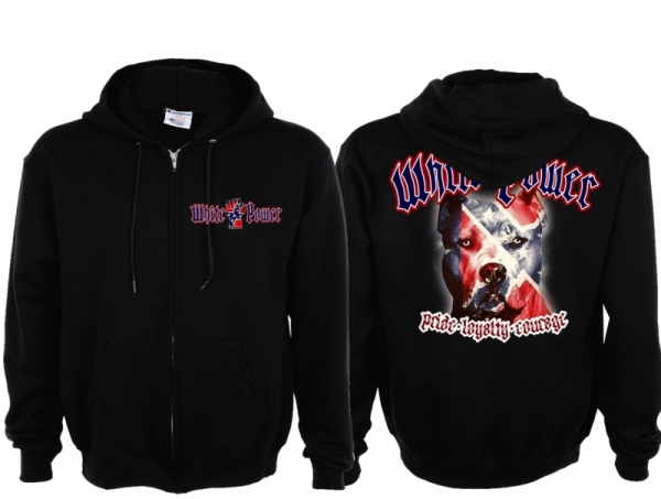 Kapuzenjacke - White Power - Dog Face - Südstaaten Kapuzenjacke - White Power - Dog Face - Südstaaten