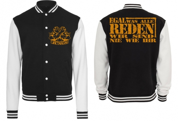 Frauen College Jacke - schwarz/weiß - Unbeliebte Jungs - Motiv 2 Frauen College Jacke - schwarz/weiß - Unbeliebte Jungs - Motiv 2
