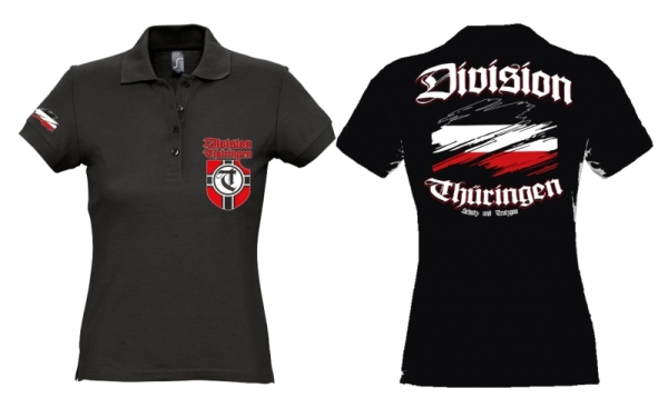 Frauen Polo - Division Thüringen - Motiv 2 - schwarz Frauen Polo - Division Thüringen - Motiv 2 - schwarz