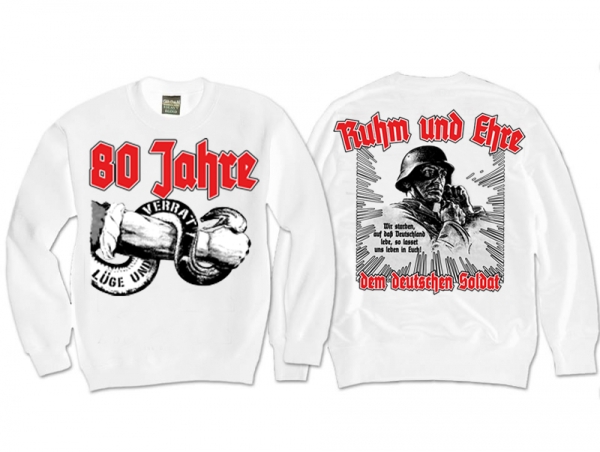 Pullover - 80 Jahre - weiß