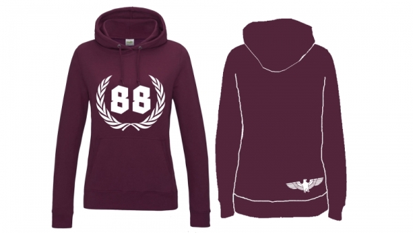 Frauen College Hoodie - 88 - Motiv2 - burgundy Frauen College Hoodie - 88 - Motiv2 - burgundy