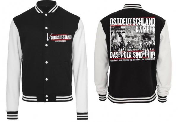 Frauen College Jacke - schwarz/weiß - Volksaufstand Ostdeutschland Frauen College Jacke - schwarz/weiß - Volksaufstand Ostdeutschland