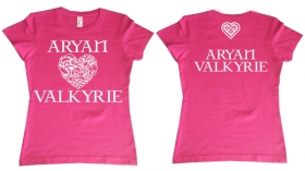 Frauen T-Shirt - Aryan Valkyrie - keltisches Herz - rosa/weiß Frauen T-Shirt - Aryan Valkyrie - keltisches Herz - rosa/weiß